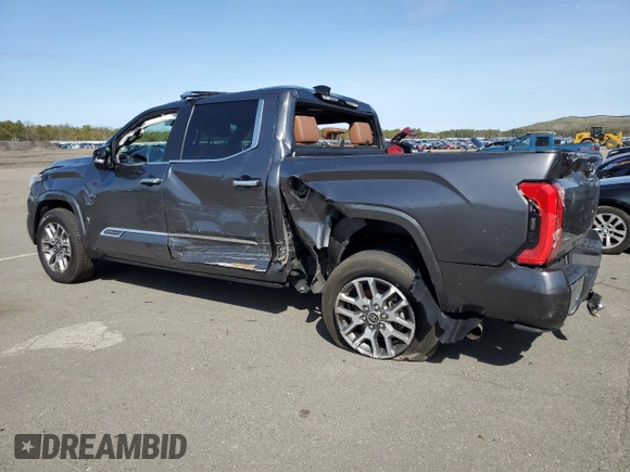 2022 Toyota Tundra 1794 Edition with VIN 5TFMA5DBXNX051060, listed as a Copart auction lot 50663135 with 27,635 mi miles and Salvage title. Bid and sale history available at DreamBid. Image 2.