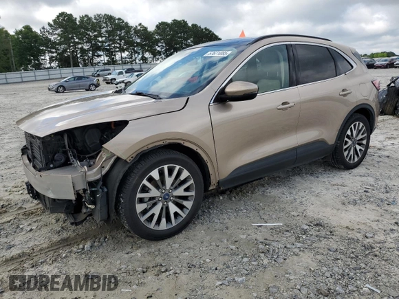 2020 Ford Escape Titanium Hybrid with VIN 1FMCU0DZ0LUC18460, listed as a Copart auction lot 57671085 with 97,587 mi miles and Salvage title. Bid and sale history available at DreamBid. Image 1.