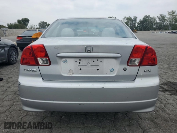 2004 Honda Civic EX with VIN 2HGES26744H506045, listed as a Copart auction lot 54428355 with 175,650 mi miles and Salvage Title. Bid and sale history available at DreamBid. Image 6.