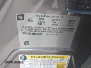 2011 Buick LaCrosse CXL with VIN 1G4GC5EC4BF256191, listed as a IAAI auction lot 41484546 with 146,001 mi miles. Bid and sale history available at carsss.com. Image 9.