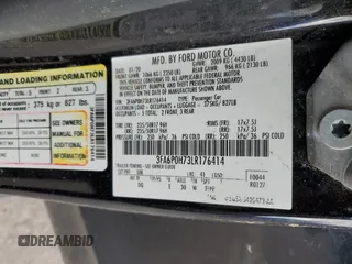 2020 Ford Fusion SE with VIN 3FA6P0H73LR176414, listed as a Copart auction lot 47853295 with Not provided miles and Salvage title. Bid and sale history available at DreamBid. Image 12.