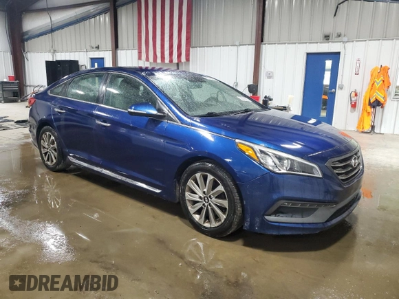 2015 Hyundai Sonata Sport with VIN 5NPE34AF3FH140837, listed as a Copart auction lot 56238805 with 83,546 mi miles and Salvage title. Bid and sale history available at DreamBid. Image 4.