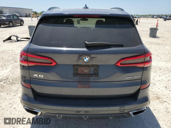 2020 BMW X5 sDrive40i with VIN 5UXCR4C0XLLT18537, listed as a Copart auction lot 52439585 with 45,042 mi miles and Salvage Title. Bid and sale history available at DreamBid. Image 6.