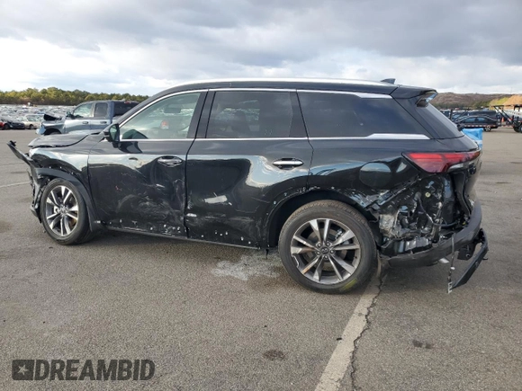 2025 Infiniti QX60 Luxe with VIN 5N1AL1FS4SC331767, listed as a Copart auction lot 82446074 with 457 mi miles and Salvage title. Bid and sale history available at DreamBid. Image 2.