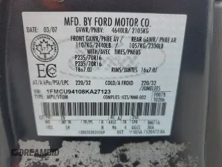 2008 Ford Escape Limited z VIN 1FMCU94108KA27123, wystawiony jako Copart lot #65963685 z przebiegiem 133 981 mil mil oraz Czysty tytuł • Clean title. Historia ofert i sprzedaży dostępna na DreamBid. Obrazek 12.