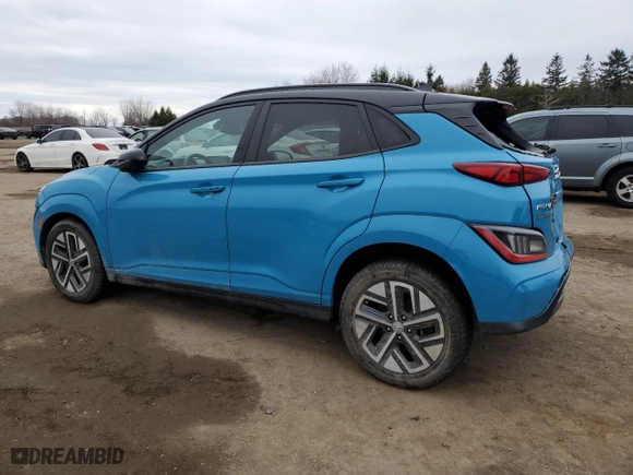 2022 Hyundai Kona Electric SEL with VIN KM8K23AG9NU149390, listed as a Copart auction lot 49704975 with 168,847 mi miles and Non Repairable. Bid and sale history available at carsss.com. Image 2.