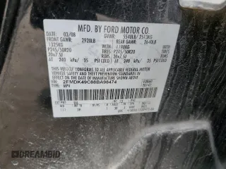 2008 Ford Edge Limited with VIN 2FMDK49C88BA98474, listed as a Copart auction lot 47703155 with 214,960 mi miles and Salvage Title. Bid and sale history available at carsss.com. Image 13.