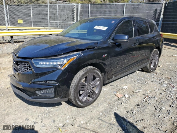 2021 Acura RDX w/A-Spec Package with VIN 5J8TC2H69ML031231, listed as a Copart auction lot 47198795 with 58,154 mi miles and Salvage Title. Bid and sale history available at carsss.com. Image 1.