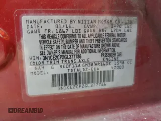 2016 Nissan Note S с VIN 3N1CE2CP2GL377786, выставлен на аукционе Copart как лот 56576195 с пробегом 180 961 миль миль и Списание • Salvage title. История ставок и продаж доступна на DreamBid. Изображение 13.