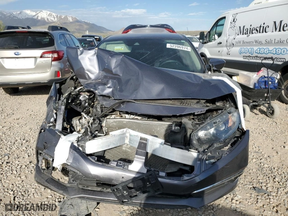 2020 Honda Civic Sedan LX with VIN 2HGFC2F66LH576895, listed as a Copart auction lot 52206974 with 0 mi miles and Salvage Title. Bid and sale history available at carsss.com. Image 5.