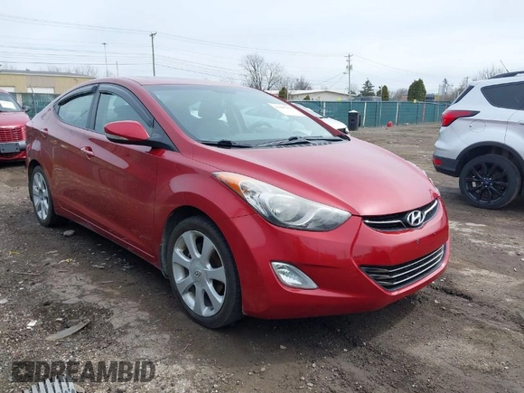 2012 Hyundai Elantra Limited with VIN KMHDH4AE6CU368302, listed as a IAAI auction lot 41867352 with 114,548 mi miles. Bid and sale history available at carsss.com. Image 1.