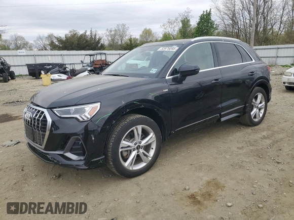 2023 Audi Q3 S line Premium with VIN WA1DECF32P1031268, listed as a Copart auction lot 53976095 with 20,891 mi miles and Salvage title. Bid and sale history available at DreamBid. Image 1.