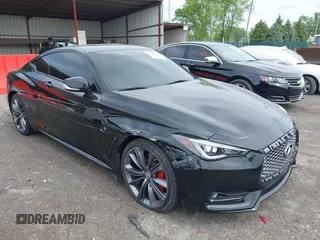 2018 Infiniti Q60 Red Sport 400 with VIN JN1FV7EL7JM631445, listed as a IAAI auction lot 42244030 with 42,121 mi miles and . Bid and sale history available at DreamBid. Image 1.