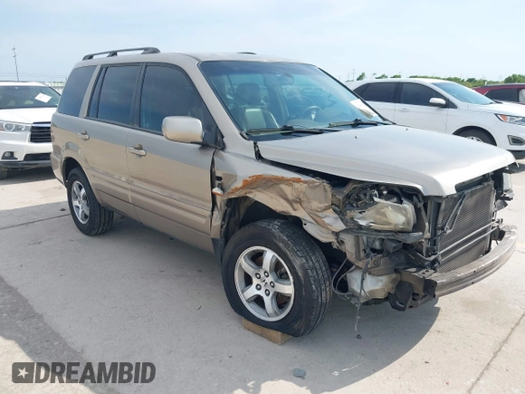 2006 Honda Pilot EX-L with VIN 5FNYF18586B028291, listed as a IAAI auction lot 42040904 with 217,038 mi miles and . Bid and sale history available at carsss.com. Image 1.