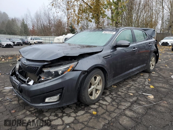 2015 Kia Optima LX with VIN KNAGM4A74F5622891, listed as a Copart auction lot 83112334 with Not Provided miles and Salvage Title. Bid and sale history available at carsss.com. Image 1.
