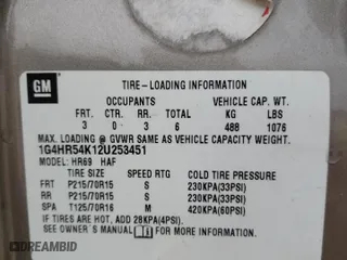 2002 Buick LeSabre Limited with VIN 1G4HR54K12U253451, listed as a Copart auction lot 47597092 with 163943 miles and Salvage Title. Bid and sale history available at carsss.com. Image 10.