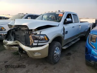 2013 Ram 3500 Longhorn with VIN 3C63RRKL9DG548814, listed as a Copart auction lot 61847214 with 0 mi miles and Salvage Title. Bid and sale history available at carsss.com. Image 1.