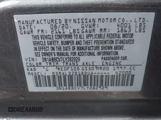 2020 Nissan Sentra SV with VIN 3N1AB8CV7LY282929, listed as a IAAI auction lot 41580658 with 24,397 mi miles. Bid and sale history available at carsss.com. Image 9.