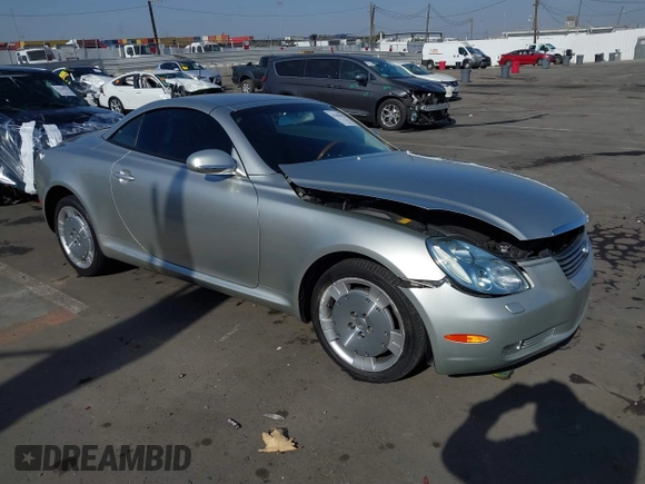 2003 Lexus SC 430 with VIN JTHFN48YX30040084, listed as a IAAI auction lot 41294421 with 121,240 mi miles and . Bid and sale history available at DreamBid. Image 1.