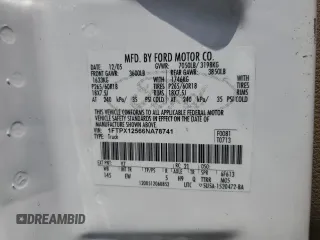 2006 Ford F-150 XLT with VIN 1FTPX12566NA78741, listed as a Copart auction lot 55331895 with 196,224 mi miles and Salvage title. Bid and sale history available at DreamBid. Image 12.