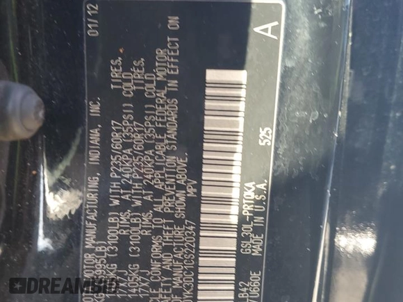 2012 Toyota Sienna XLE AAS z VIN 5TDYK3DC1CS220347, wystawiony jako Copart lot #65015615 z przebiegiem 168 629 mil mil oraz Szkoda całkowita • Salvage title. Historia ofert i sprzedaży dostępna na DreamBid. Obrazek 13.