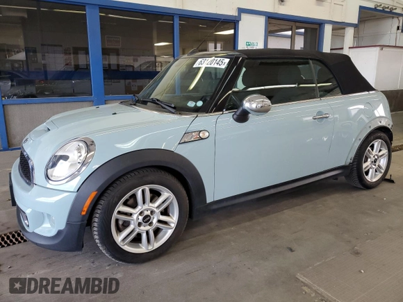 2012 MINI Convertible S с VIN WMWZP3C55CT249664, выставлен на аукционе Copart как лот 63120145 с пробегом 59 197 миль миль и Списание • Salvage title. История ставок и продаж доступна на DreamBid. Изображение 1.