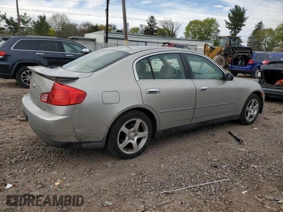 2003 Infiniti G35 with VIN JNKCV51E03M307315, listed as a Copart auction lot 53795635 with 166,050 mi miles and Salvage Title. Bid and sale history available at DreamBid. Image 3.