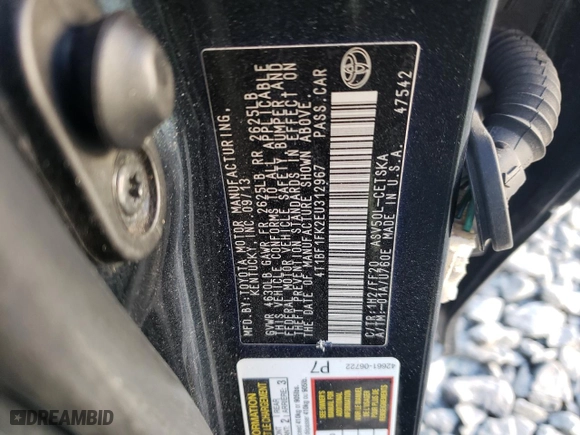 2014 Toyota Camry L with VIN 4T1BF1FK2EU312967, listed as a Copart auction lot 48115685 with 154,232 mi miles and Clean Title. Bid and sale history available at carsss.com. Image 13.