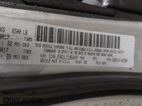 2020 Jeep Grand Cherokee Altitude z VIN 1C4RJFAG1LC185097, wystawiony jako IAAI lot #42096690 z przebiegiem Nie podano mil oraz . Historia ofert i sprzedaży dostępna na DreamBid. Obrazek 9.