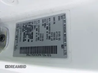 2021 Nissan NV200 SV z VIN 3N6CM0KN3MK706501, wystawiony jako IAAI lot #42262247 z przebiegiem 96 026 mil mil oraz . Historia ofert i sprzedaży dostępna na DreamBid. Obrazek 9.