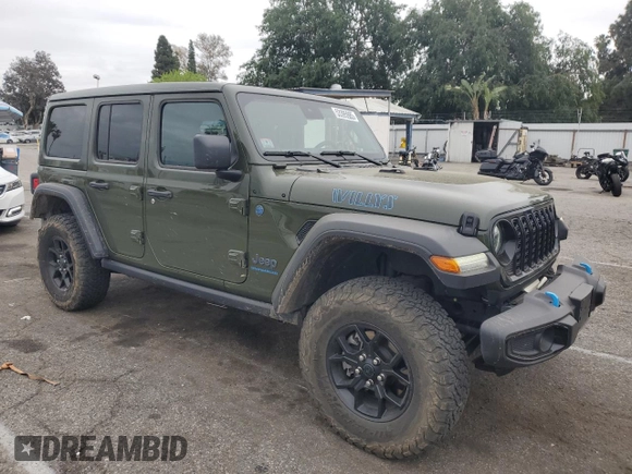 2024 Jeep Wrangler Sport S with VIN 1C4RJXN65RW121336, listed as a Copart auction lot 53395985 with 19,861 mi miles and Salvage title. Bid and sale history available at DreamBid. Image 4.