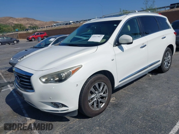 2014 Infiniti QX60 with VIN 5N1AL0MN3EC535326, listed as a IAAI auction lot 42477957 with 175,620 mi miles and . Bid and sale history available at DreamBid. Image 2.