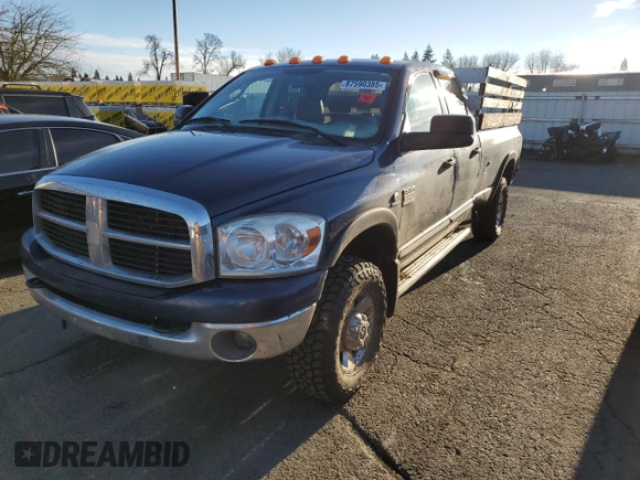 2007 Dodge Ram 2500 SLT with VIN 1D7KS28C57J553668, listed as a Copart auction lot 87590385 with 210,170 mi miles and Salvage Title. Bid and sale history available at carsss.com. Image 1.