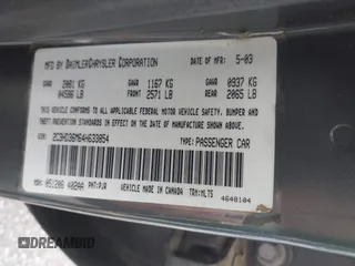 2004 Chrysler Concorde LXi z VIN 2C3HD36M64H633854, wystawiony jako IAAI lot #42392859 z przebiegiem 129 010 mil mil oraz . Historia ofert i sprzedaży dostępna na DreamBid. Obrazek 9.