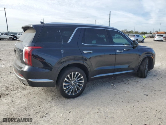 2024 Hyundai Palisade Calligraphy Night Edition with VIN KM8R7DGE5RU759708, listed as a Copart auction lot 81803014 with 7,109 mi miles and Salvage Title. Bid and sale history available at carsss.com. Image 3.