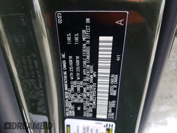 2023 Lexus NX with VIN 2T2AKCEZ1PC014170, listed as a Copart auction lot 79082233 with 6,752 mi miles. Bid and sale history available at carsss.com. Image 12.