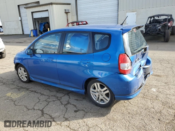 2007 Honda Fit Sport with VIN JHMGD38657S039872, listed as a Copart auction lot 44629865 with 163,196 mi miles and Salvage Title. Bid and sale history available at carsss.com. Image 2.