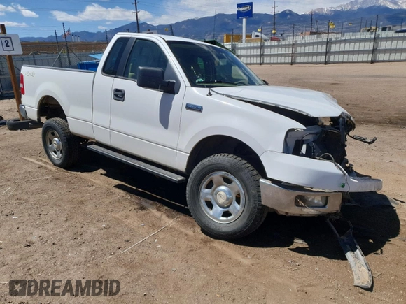 2005 Ford F-150 XL with VIN 1FTRF14W35NA57183, listed as a Copart auction lot 54779225 with Not provided miles and Salvage title. Bid and sale history available at DreamBid. Image 4.