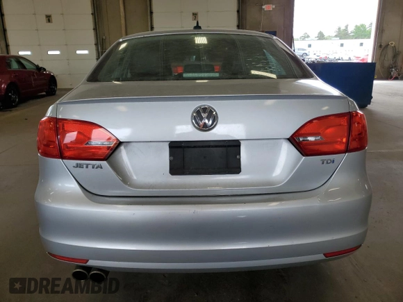 2011 Volkswagen Jetta TDI with VIN 3VWLL7AJ3BM078323, listed as a Copart auction lot 61812565 with 123,307 mi miles and Salvage title. Bid and sale history available at DreamBid. Image 6.