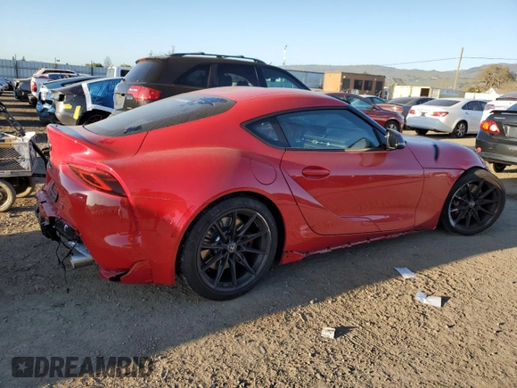 2024 Toyota Supra 3.0 with VIN WZ1DB0G0XRW067010, listed as a Copart auction lot 46919905 with 6,381 mi miles and Salvage title. Bid and sale history available at DreamBid. Image 3.