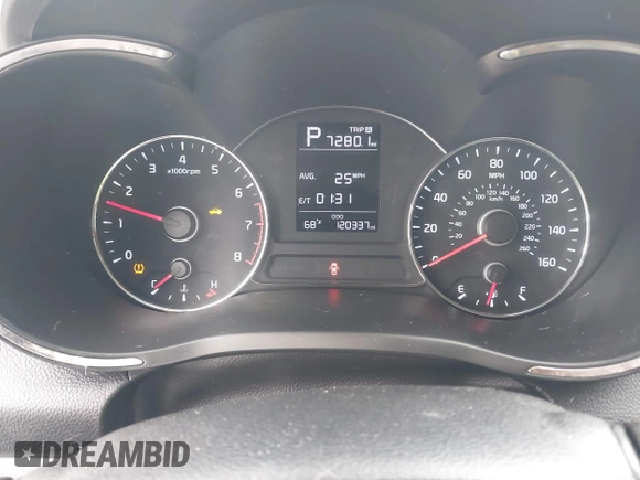 2017 Kia Forte LX with VIN 3KPFK4A70HE099395, listed as a IAAI auction lot 40433686 with 120,337 mi miles. Bid and sale history available at carsss.com. Image 7.