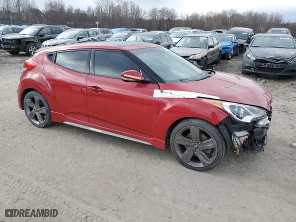 2014 Hyundai Veloster Turbo with VIN KMHTC6AE8EU198906, listed as a Copart auction lot 48309475 with 109,993 mi miles and Salvage Title. Bid and sale history available at carsss.com. Image 4.