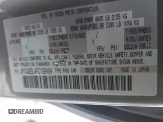 2015 Mazda 5 Sport with VIN JM1CW2BL4F0189484, listed as a IAAI auction lot 41123606 with Not Provided miles. Bid and sale history available at carsss.com. Image 9.