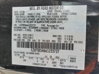 2006 Ford Mustang GT Deluxe with VIN 1ZVFT85H665222727, listed as a Copart auction lot 48214285 with 143,226 mi miles and Salvage Title. Bid and sale history available at carsss.com. Image 14.