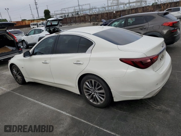 2019 Infiniti Q50 Luxe with VIN JN1EV7APXKM541762, listed as a Copart auction lot 59035515 with 59,295 mi miles and Salvage title. Bid and sale history available at DreamBid. Image 2.