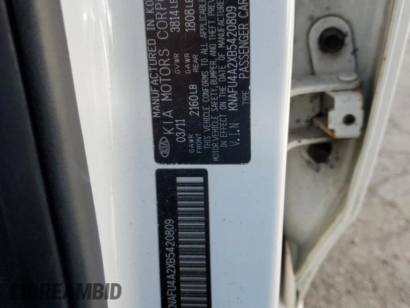 2011 Kia Forte EX with VIN KNAFU4A2XB5420809, listed as a Copart auction lot 49628565 with 114,900 mi miles and Clean Title. Bid and sale history available at carsss.com. Image 12.