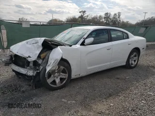 2014 Dodge Charger Police with VIN 2C3CDXAT0EH207305, listed as a Copart auction lot 43279514 with 0 mi miles and Salvage Title. Bid and sale history available at carsss.com. Image 1.