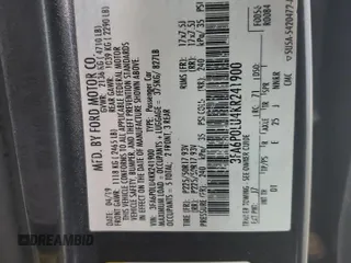 2019 Ford Fusion SE with VIN 3FA6P0LU4KR241900, listed as a Copart auction lot 50908075 with 70,981 mi miles and Salvage Title. Bid and sale history available at carsss.com. Image 12.
