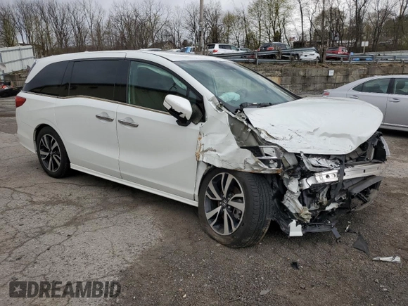 2020 Honda Odyssey Elite with VIN 5FNRL6H95LB035854, listed as a Copart auction lot 53243425 with 40,598 mi miles and Salvage Title. Bid and sale history available at DreamBid. Image 4.