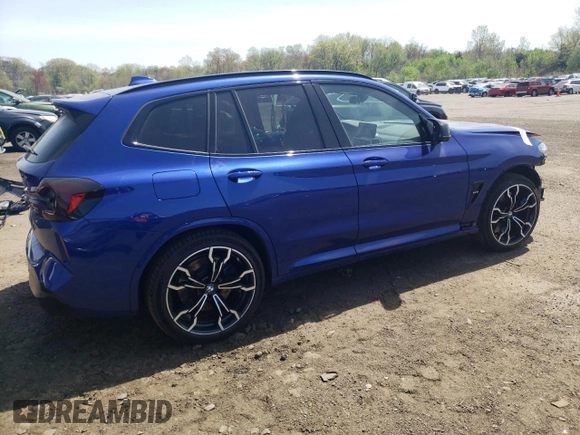 2024 BMW X3 M with VIN 5YM13EC03R9U77834, listed as a Copart auction lot 53084415 with 25,122 mi miles and Salvage Title. Bid and sale history available at carsss.com. Image 3.